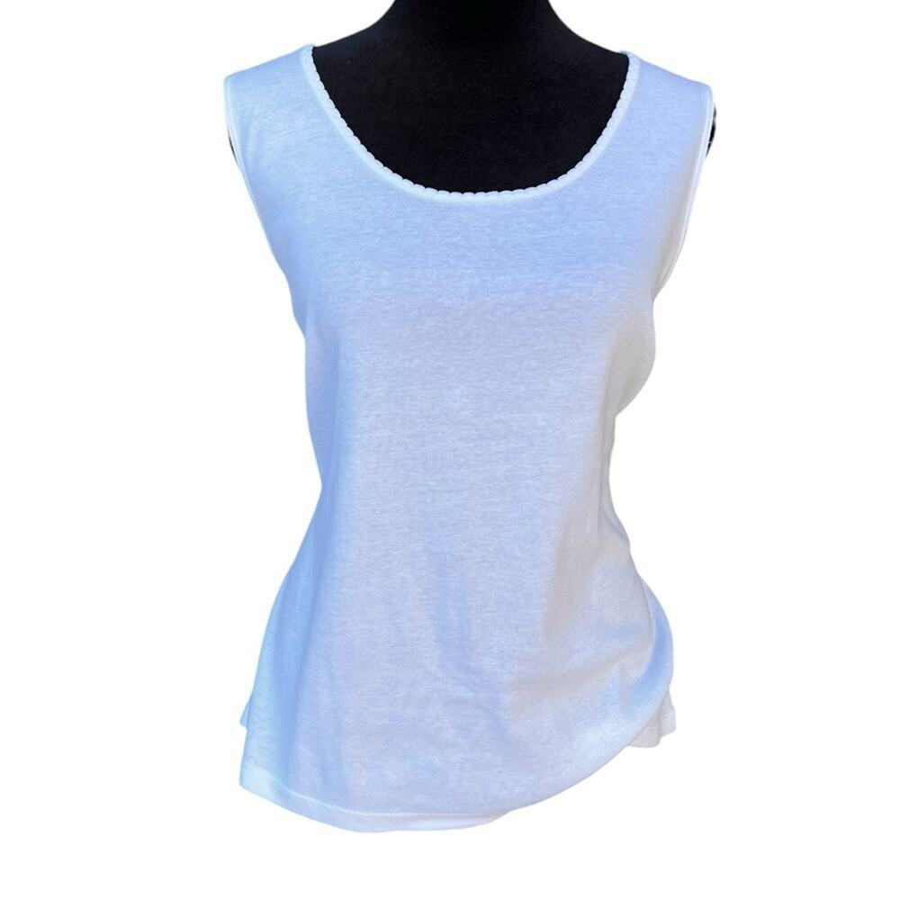 Studio Works white tank top, with scoop neck, women's size PETITE XL